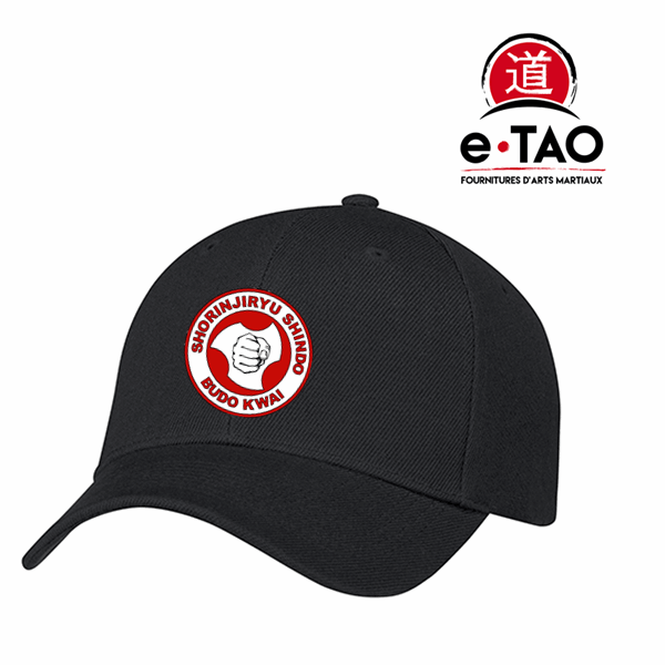 Casquette de Karaté 6 panneaux -Broderie Shorinjiryu Shindo - noire Shorinjiryu Shindo