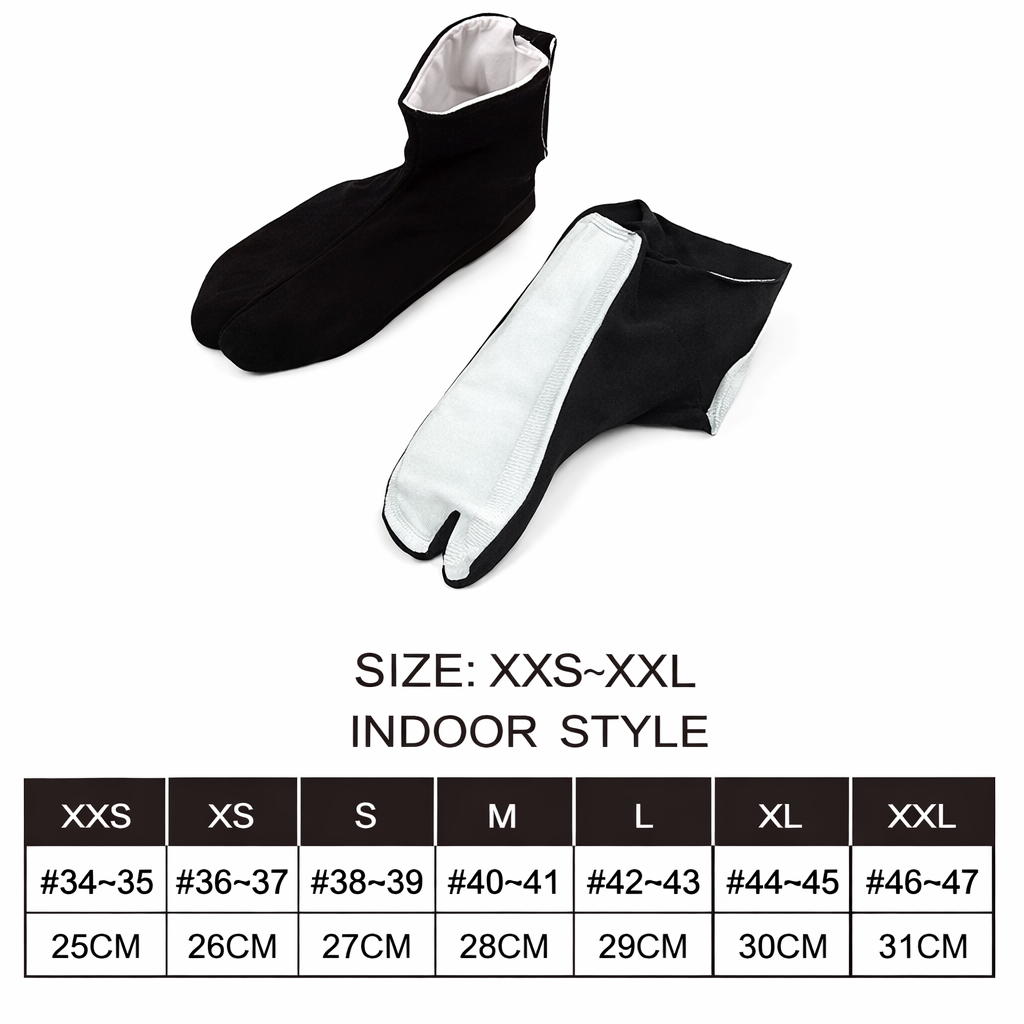 Chaussette Tabi Ninjutsu noir - e-tao.ca