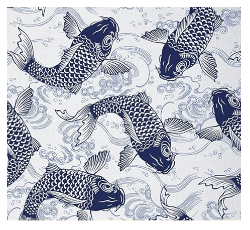 Tissu pliage Hakama - Modèle Koï (Poisson)