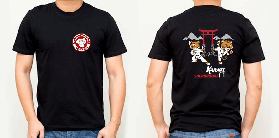T-shirt noir - Modèle pour adultes (Tigres) - Shorinjiryu Shindo Budo Kwai