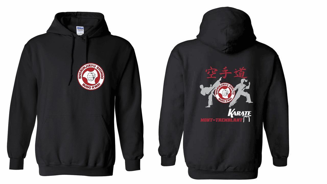 Chandail karaté Shorinjiryu Shindo de Mont-Tremblant Noir Hoodie