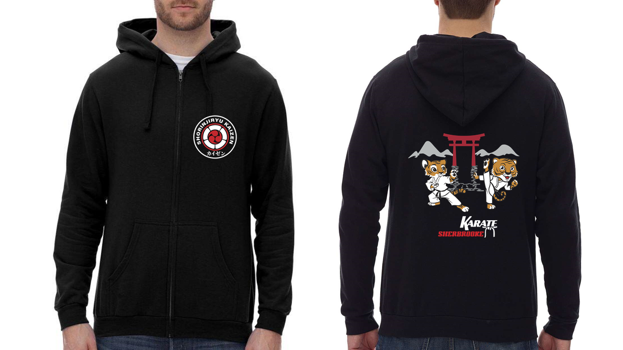 Hoodie Zip - Kaizen - Noir