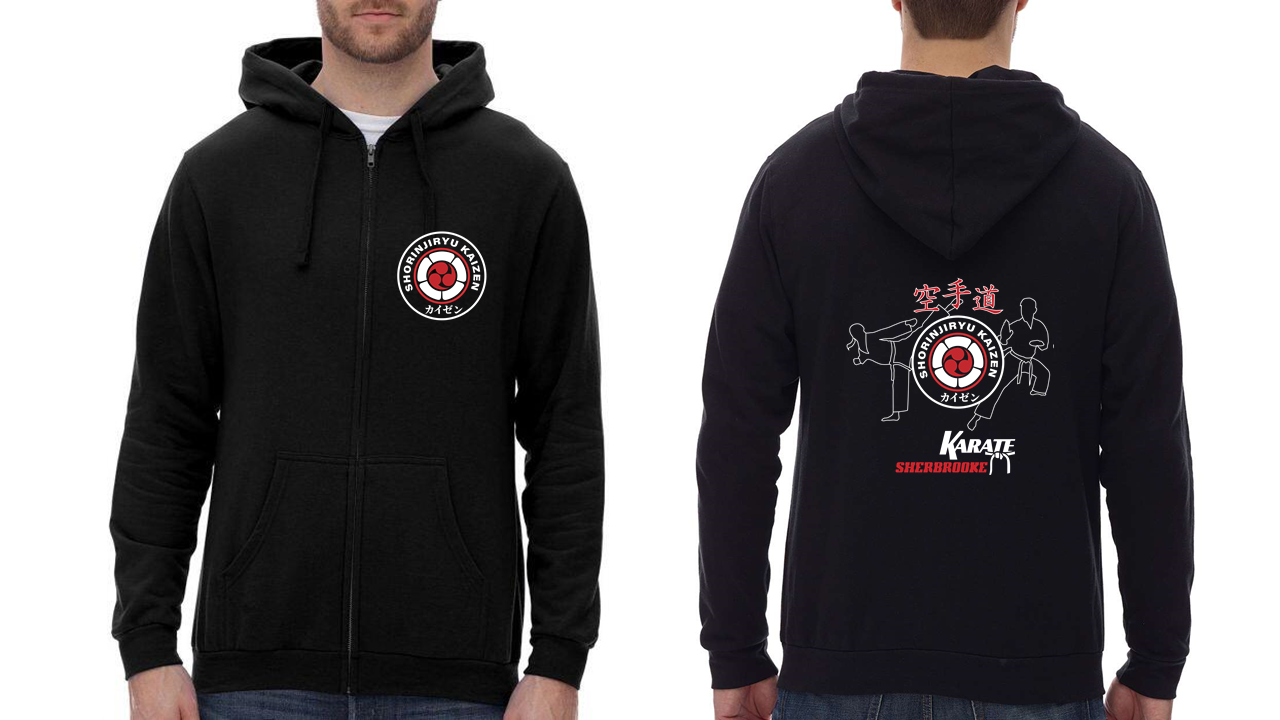 Hoodie Zip - Kaizen - Noir