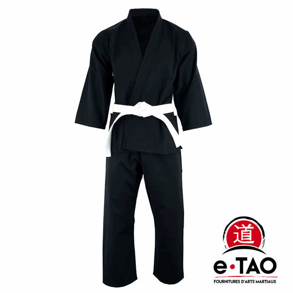 KARATEGI/NINJAGI/KIMONO/DOGI - UNIFORME DE BASE 8OZ - NOIR