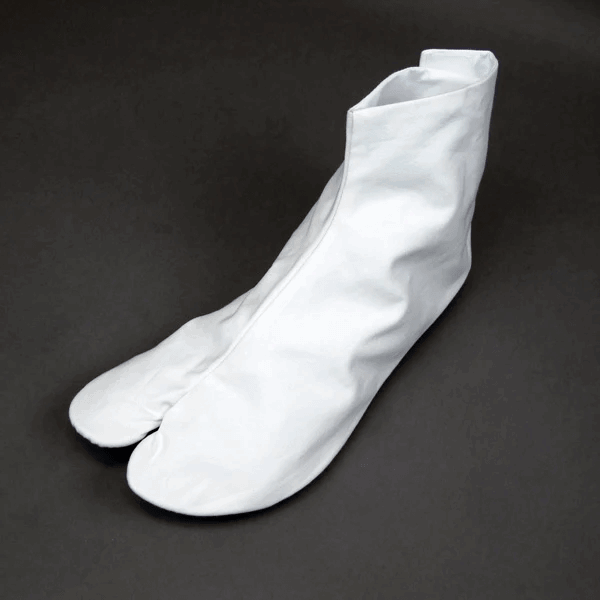 Chaussette Tabi de budo avec semelle en cuir - Tozando - blanc