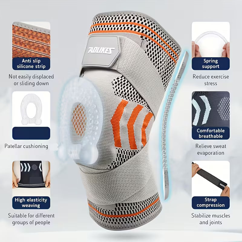 Genouillère sportive avec compression et bande antidérapante - e-tao.ca