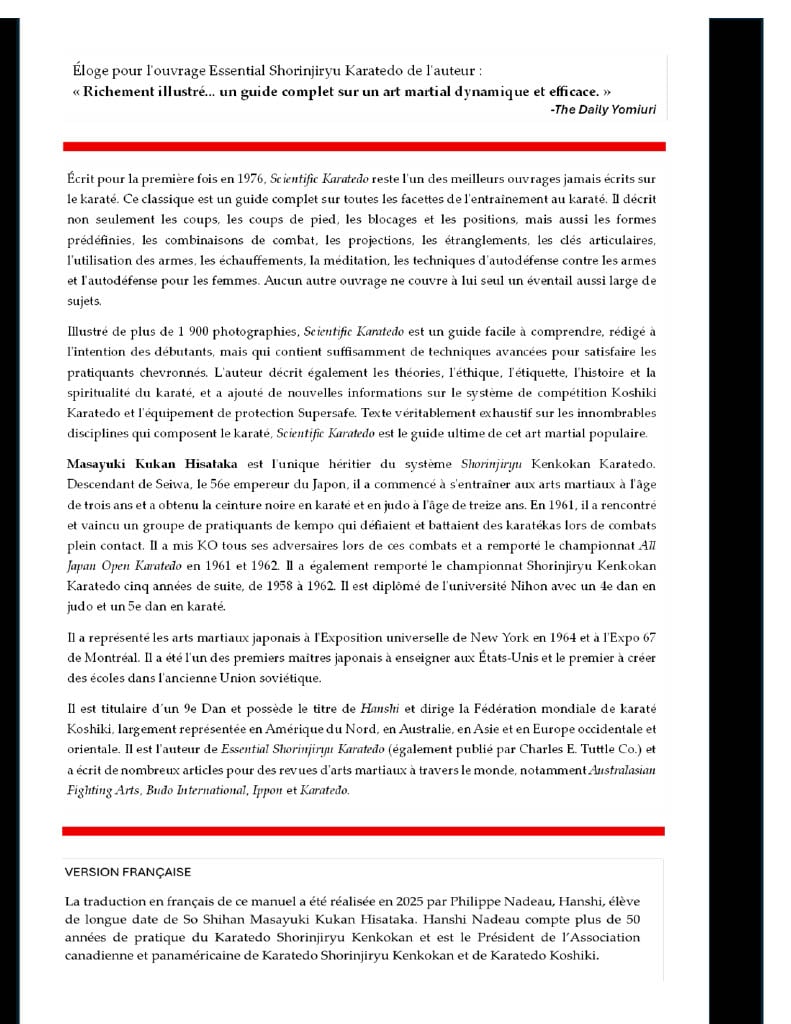 Scientifique Karatedo - Version française