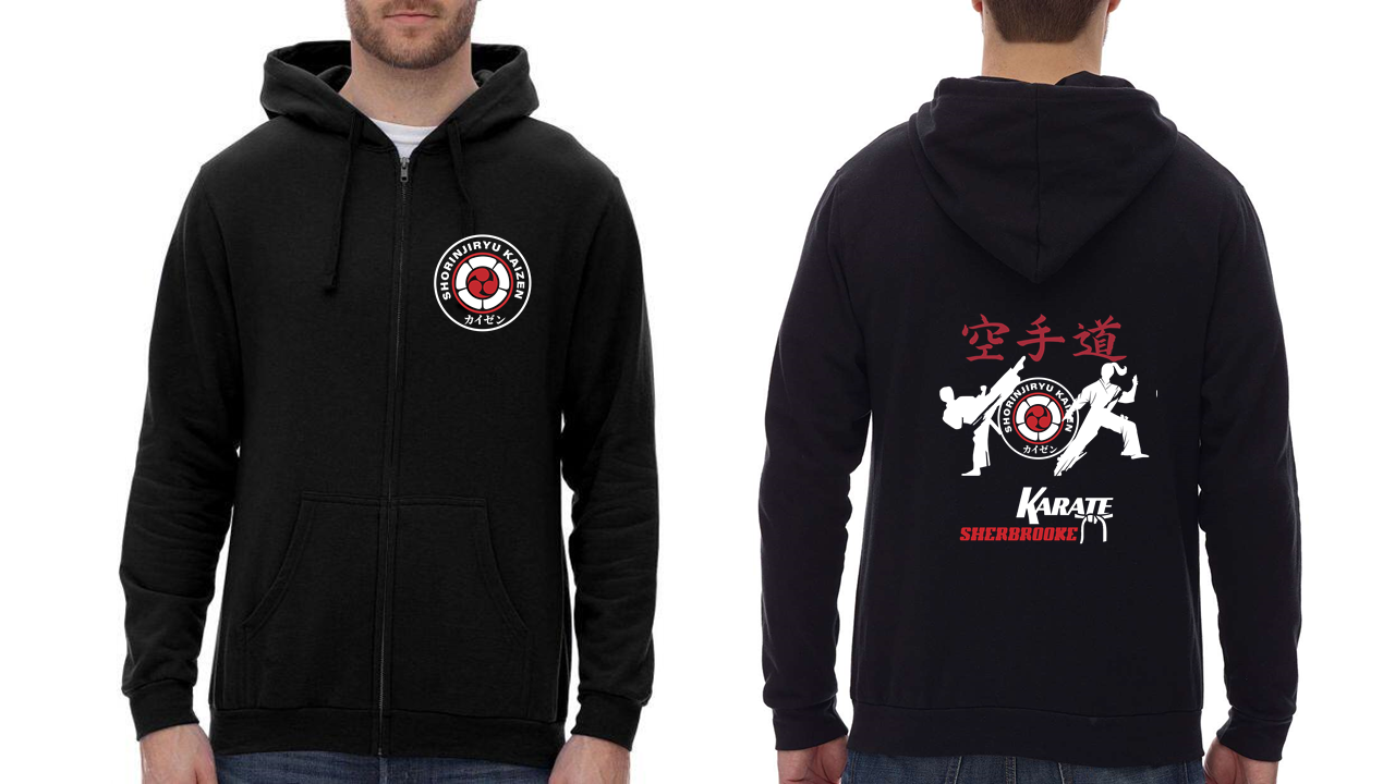 Hoodie Zip - Kaizen - Noir