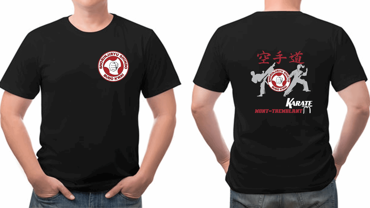Chandail karaté Shorinjiryu Shindo de Mont-Tremblant Noir T-shirt